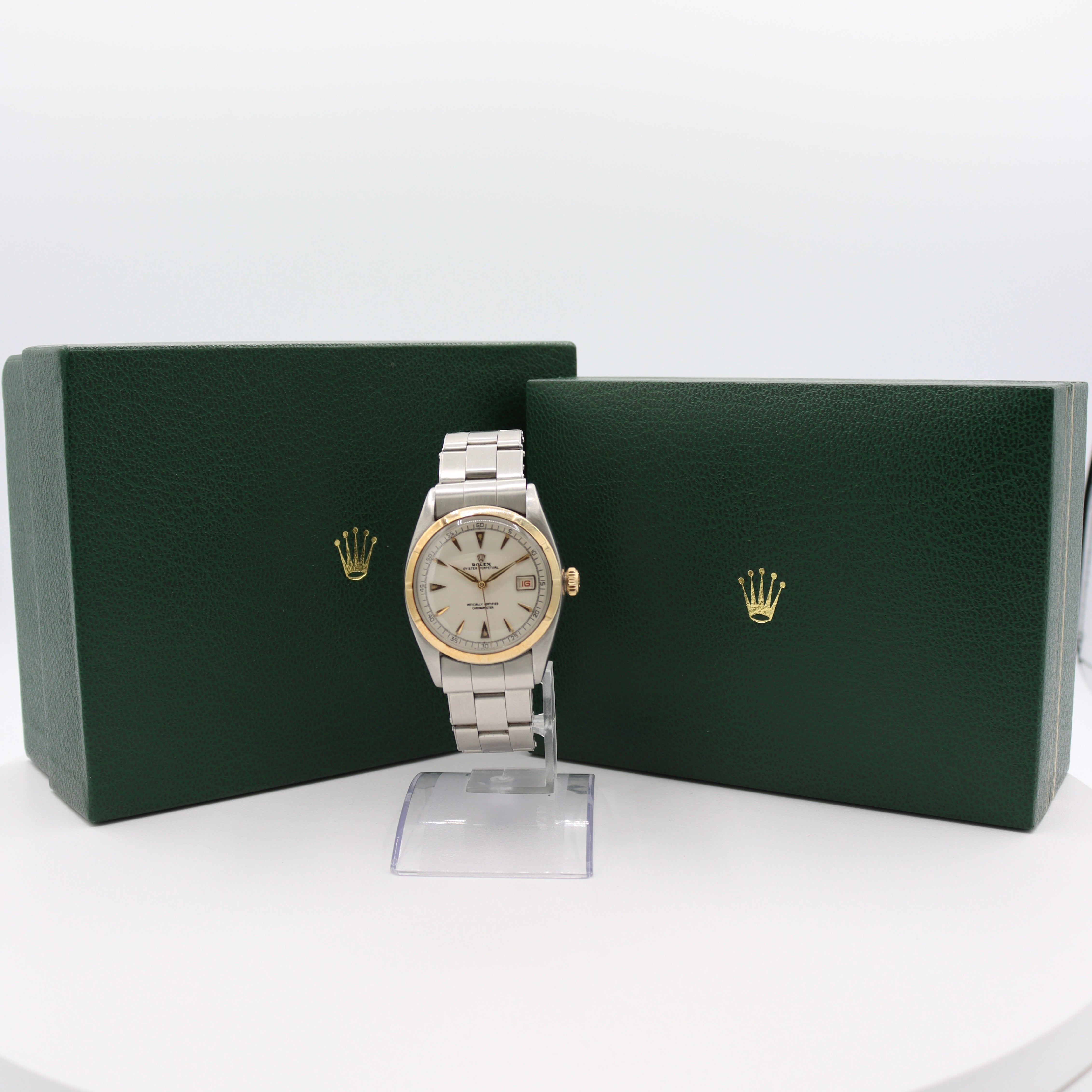 Vintage 36mm 1953 Rolex Datejust 6155 Men's Automatic Wristwatch Steel&Gold Rare