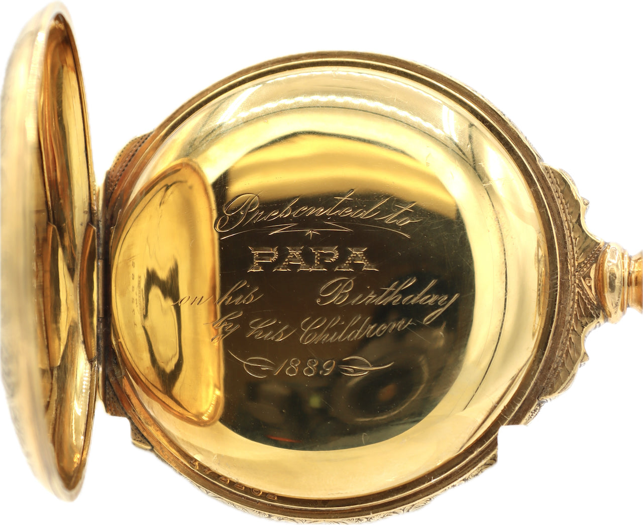 Antique 18S Rockford Wathier Square Two Tone w Box Hinge Hunter Pocket Watch 49