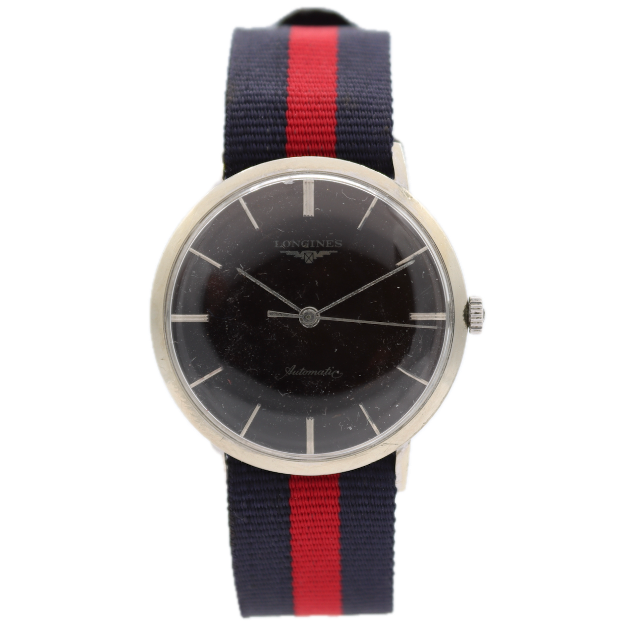 Vintage 1957 Longines 1023 Dark Brown Dial Men's Automatic Wristwatch 19AS Swiss