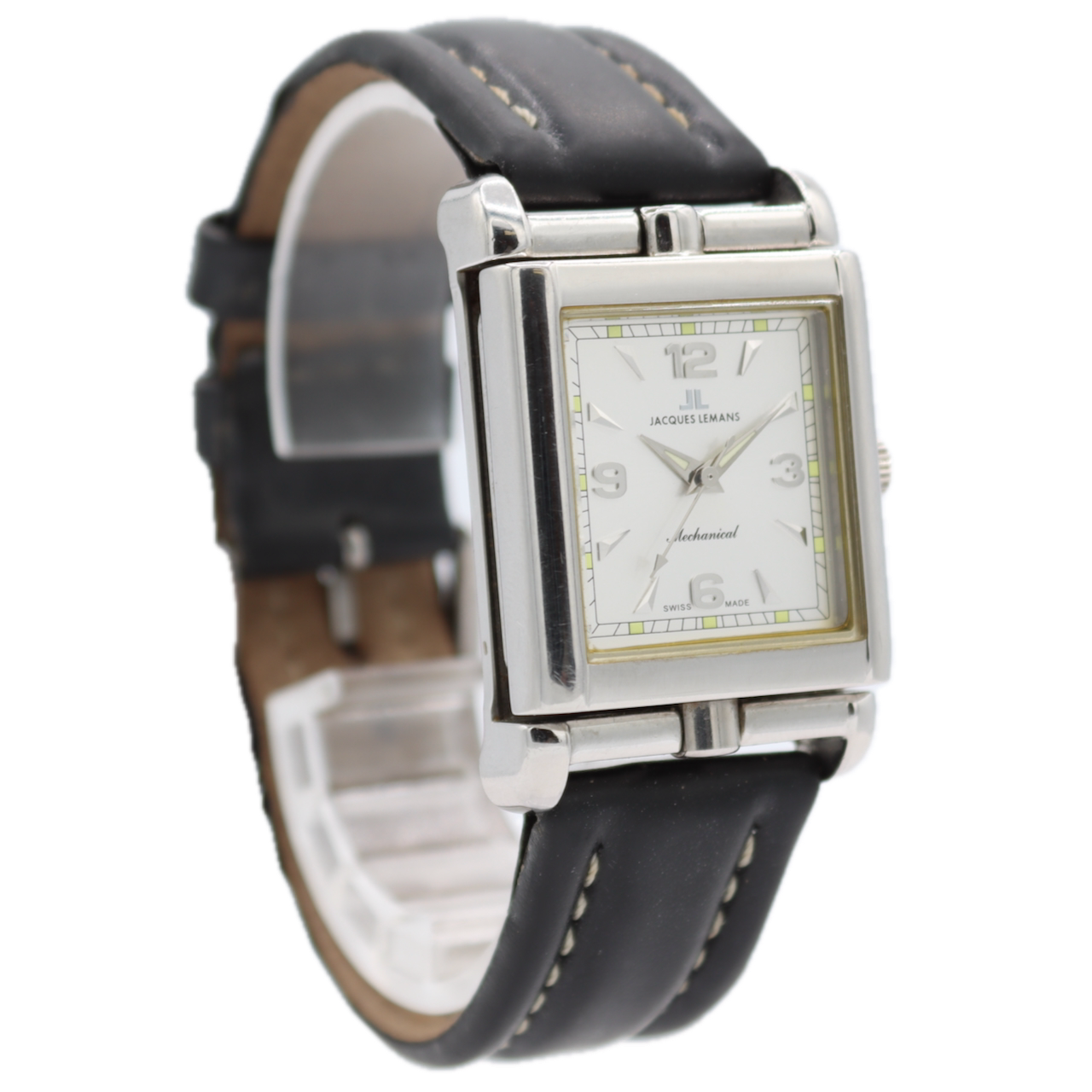 Jacques Lemans 1-804 "Reverso" Men's Mechanical Wristwatch ETA 2660 Swiss Steel