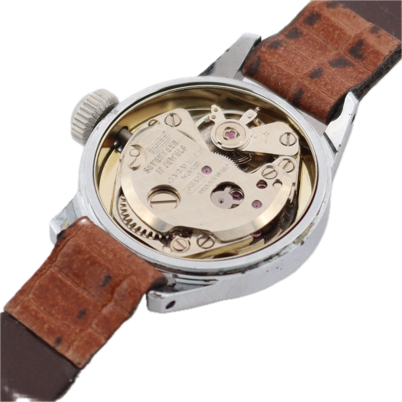 Vintage 1975 Caravelle Cream Dial Ladies Mechanical Wristwatch Chrome Plated