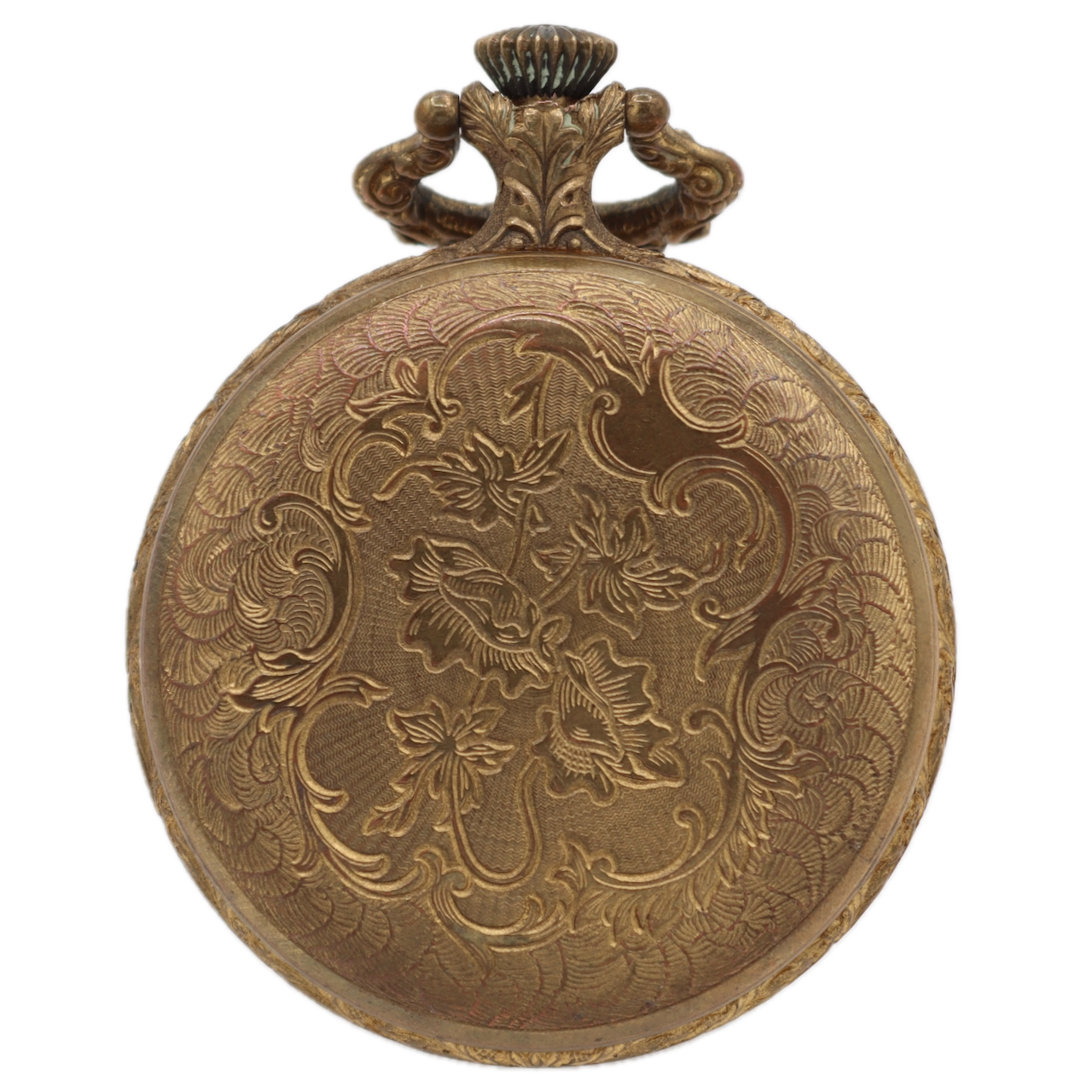 Vintage Helzberg Hunting Scene Mechanical Hunter Pocket Watch Unitas 6498 Swiss