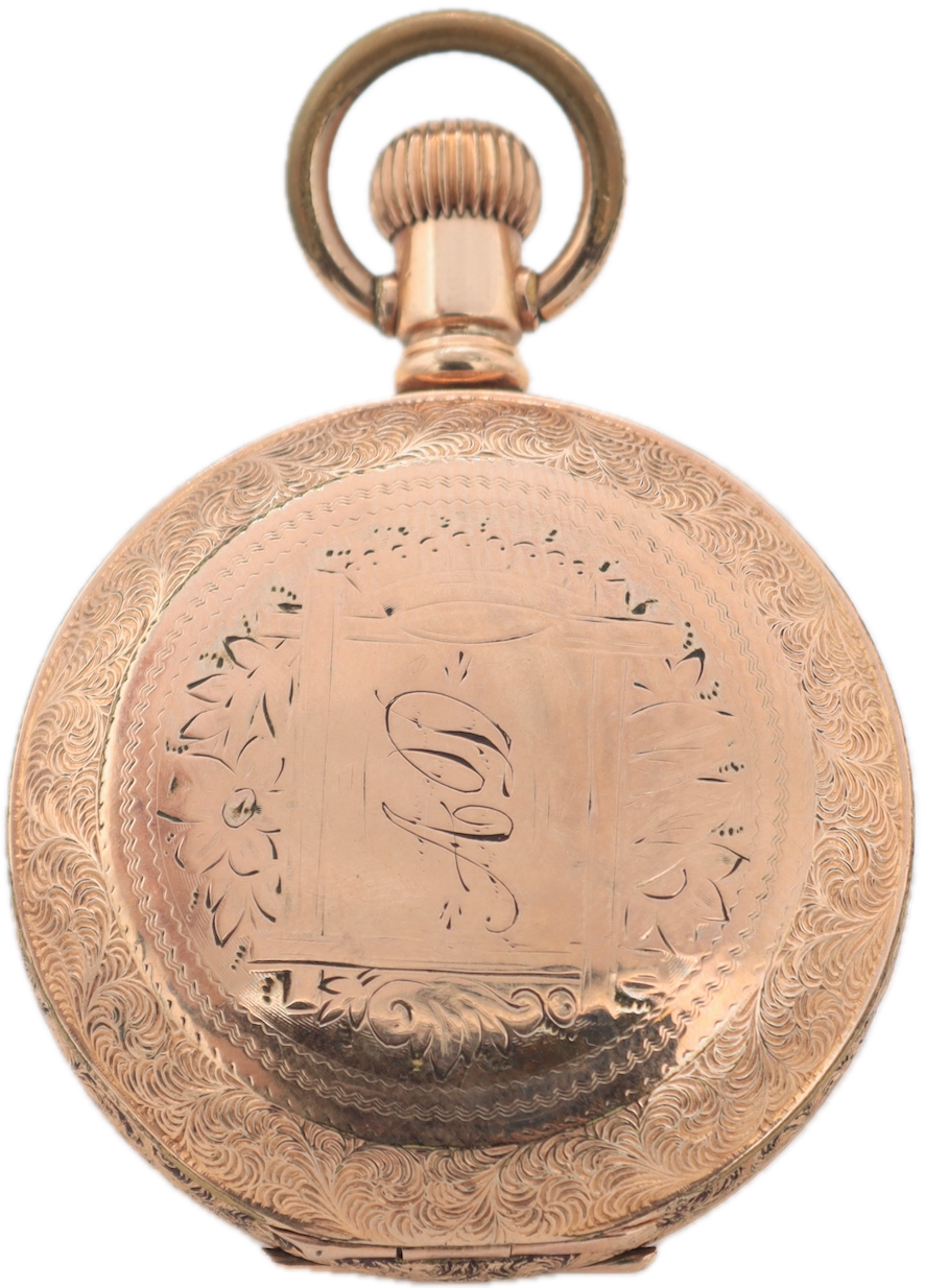 Antique 6s 1891 Waltham Farmhouse 7 Jewel Hunter Pocket Watch J 10k GF USA