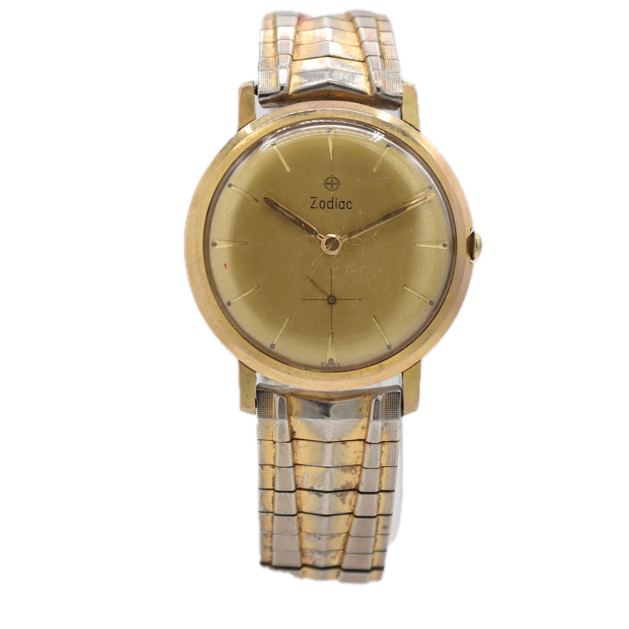 Vintage 34mm Zodiac 815 Sub Seconds Men's Mechanical Wristwatch 330 Swiss