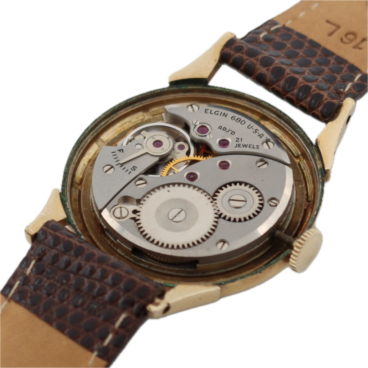 Vintage 30mm Lord Elgin 4811 Clubman Men's Mechanical Wristwatch 680 USA 14k GF