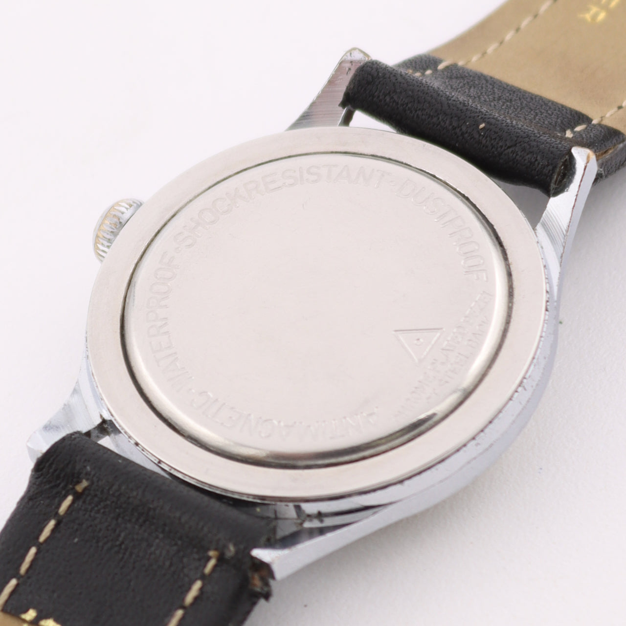 Vintage 34mm Sovereign Shock Protected Men's Mechanical Wristwatch Swiss Chrome