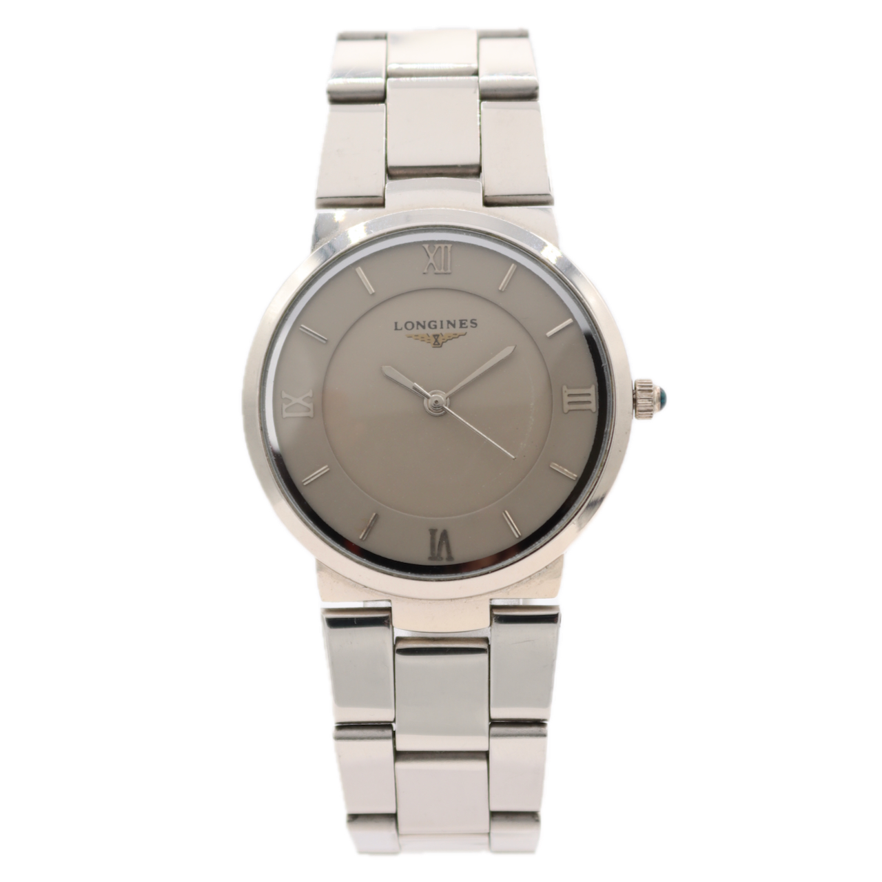 Vintage 33mm Longines 7762102 Extra-Thin Men's Quartz Wristwatch Swiss Steel