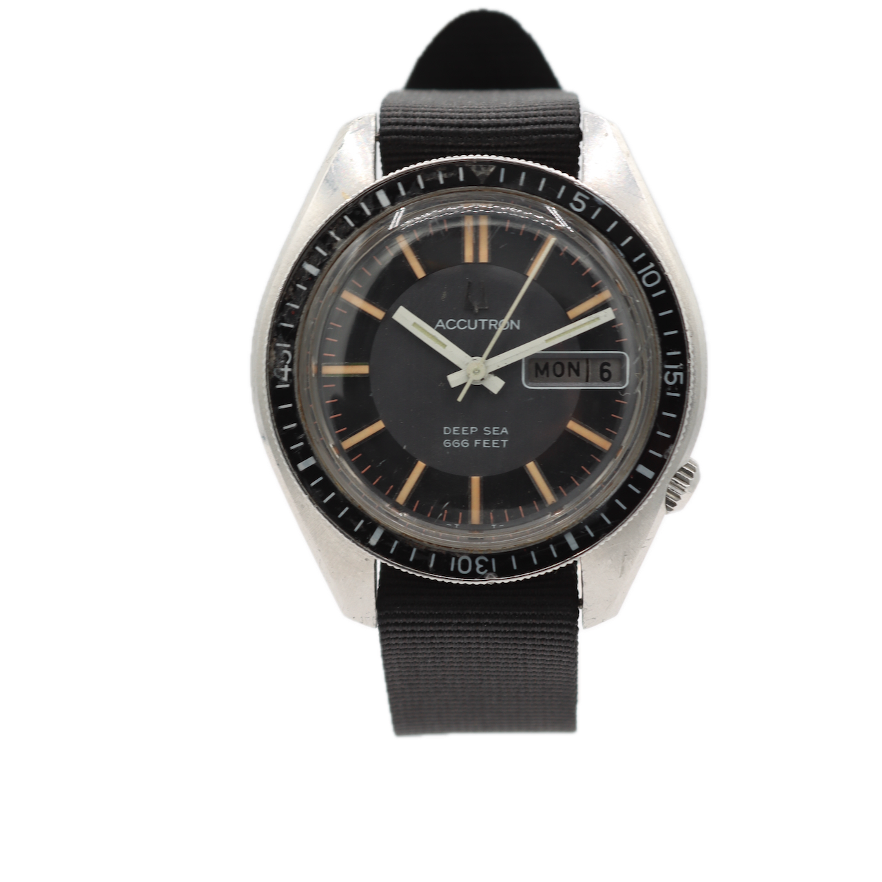 Vintage 1972 Accutron 7080 Deep Sea Men's Tuning Fork Wristwatch 218 2 USA