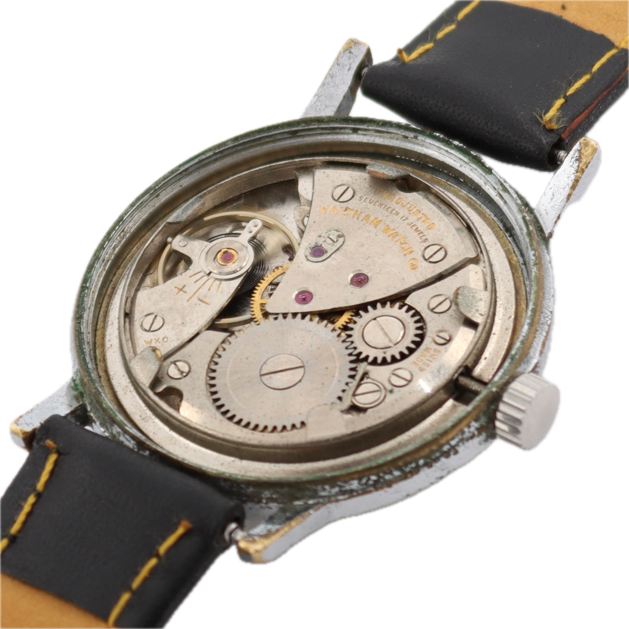 Vintage 34mm Waltham Permaforce Men's Mechanical Wristwatch Font 72 Swiss Steel