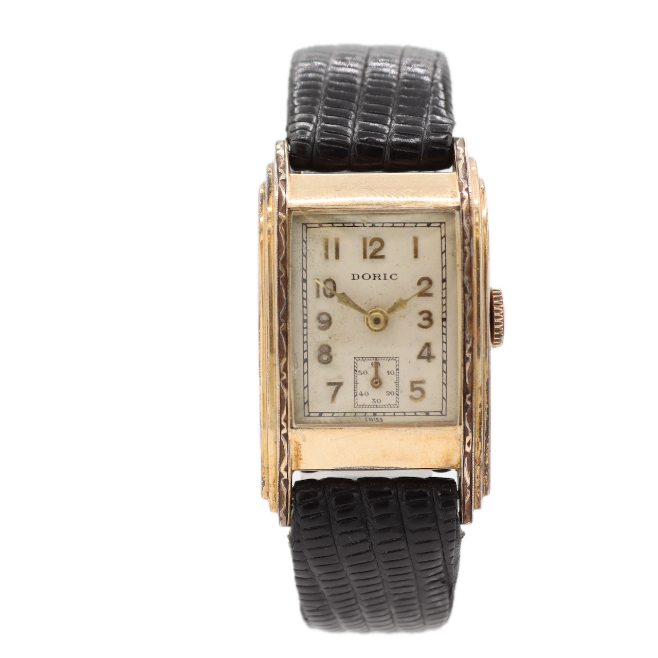 Vintage Doric Rite Angle Art Deco Men's Mechanical Wristwatch Swiss 10k RGP