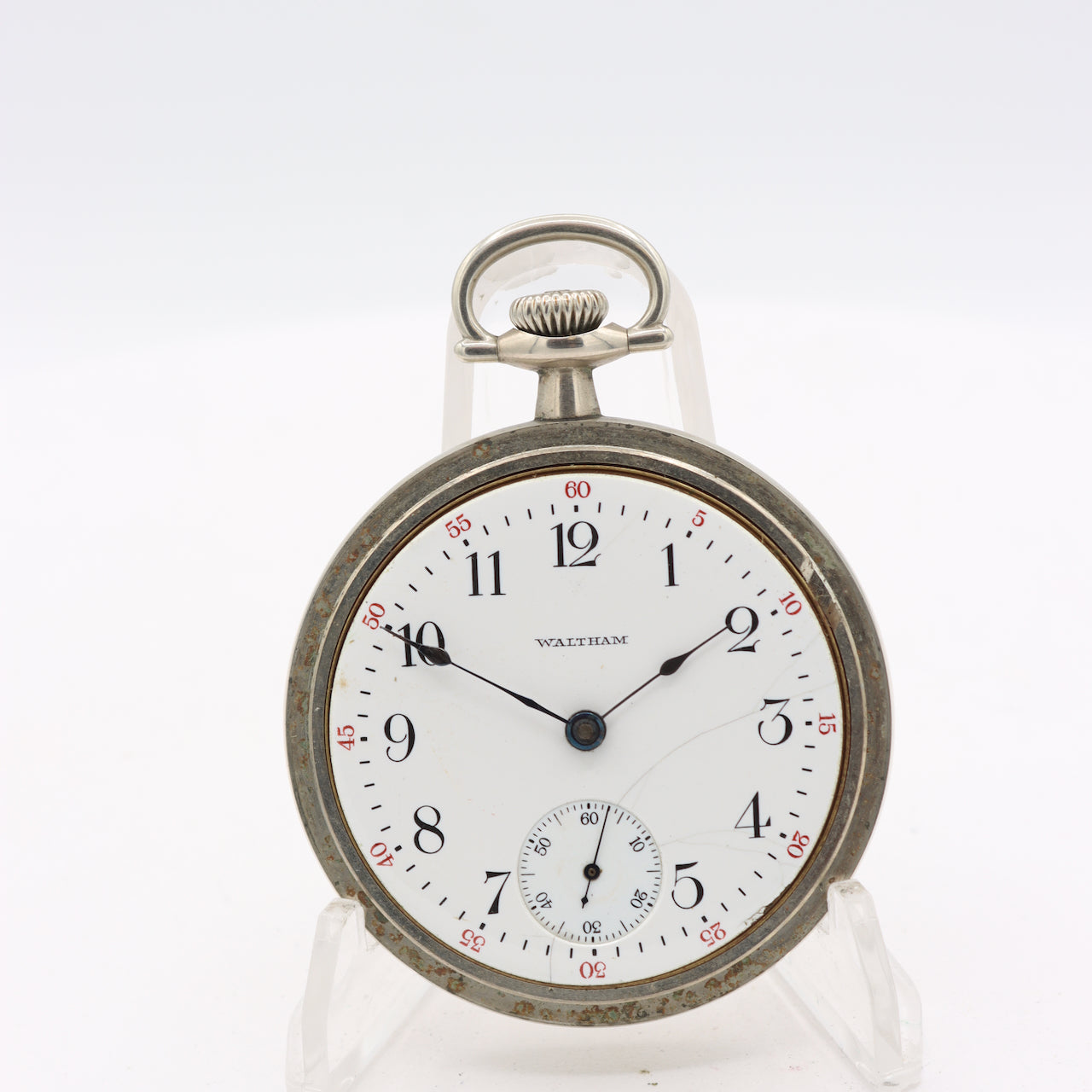 Antique 18S Waltham 15Jewel Mechanical Open Face Pocket Watch No. 81 Nickeloid