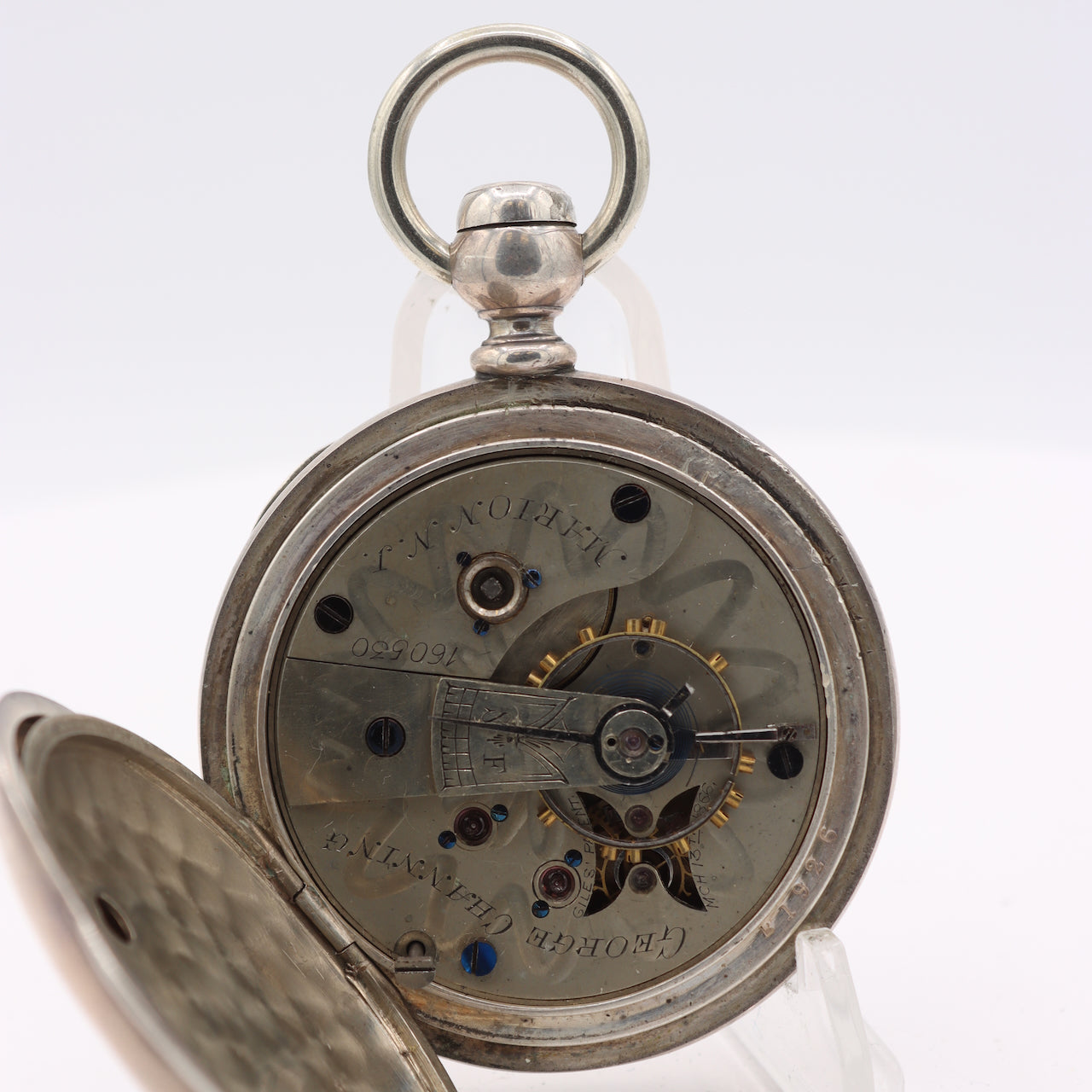 Antique 18 Size Marion George Channing Key Wind Pocket Watch Coin Silver