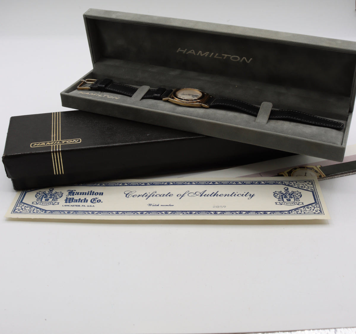 Vintage Hamilton Piping Rock Reissue Men's Quartz Wristwatch w Box & Papers