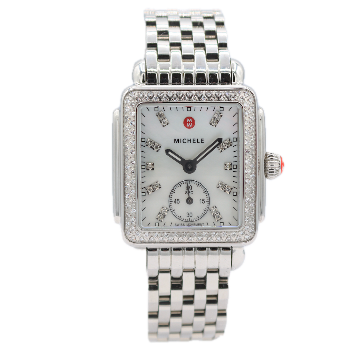 Michele MWW06V000122 Deco Mid MOP Ladies Quartz Wristwatch Swiss Full Kit