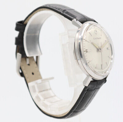 Vintage 35mm Bulova Accutron Men's Tuning Fork Wristwatch 214 Steel PiePan Style