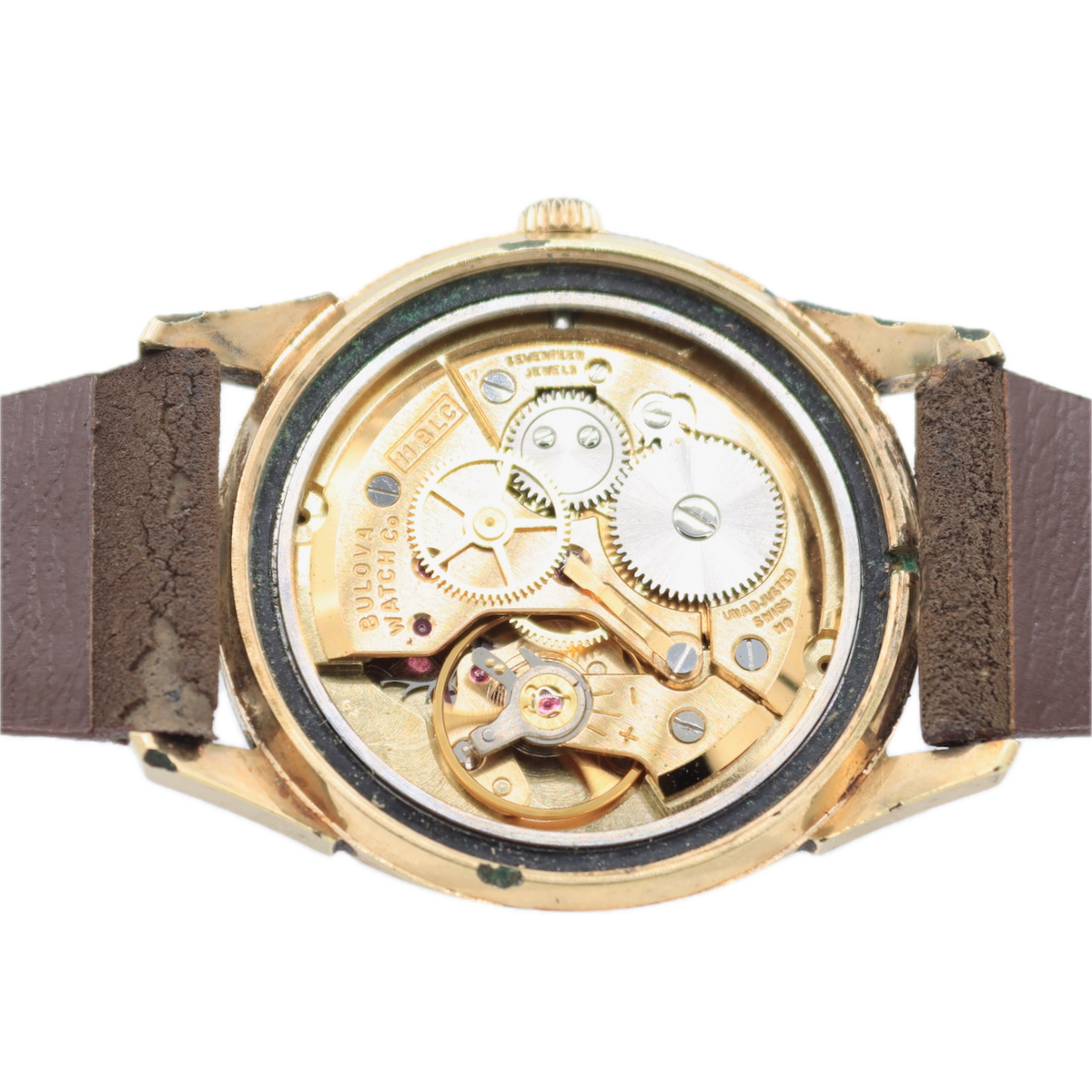 Vintage 32mm 1977 Bulova Men's Mechanical Wristwatch 11BLC Swiss 10k RGP Runs