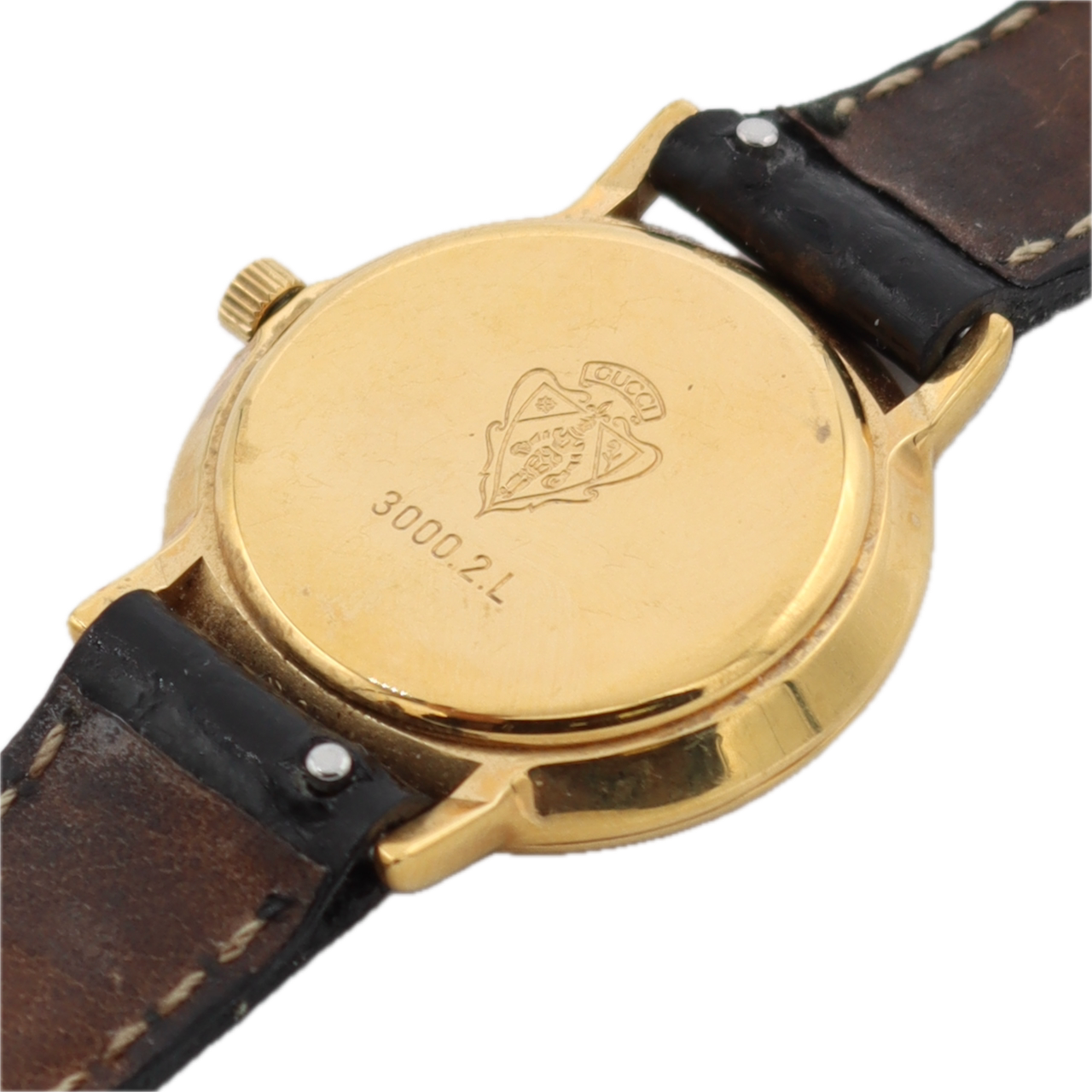 25.5mm Gucci 3000.2.L Roman Numeral Ladies Quartz Wristwatch Swiss Gold Plated