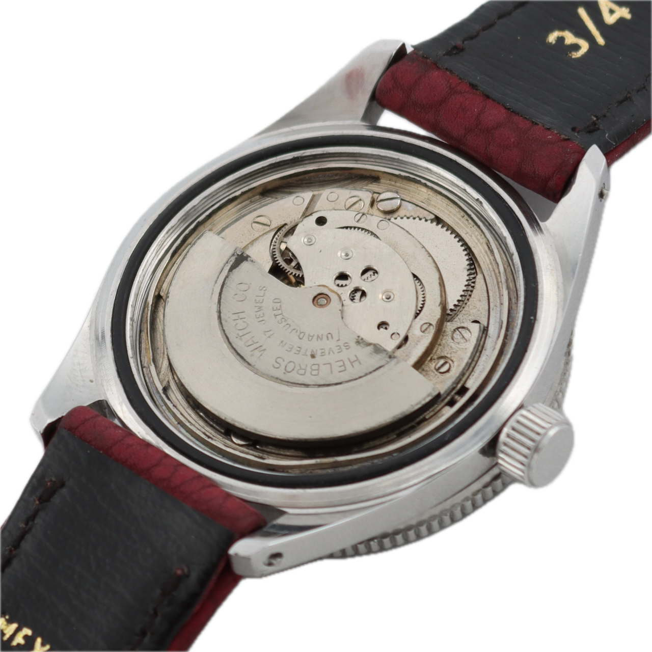 37.5mm Helbros Skin Diver Men's Automatic Wristwatch PUW 1361 West GermanySteel