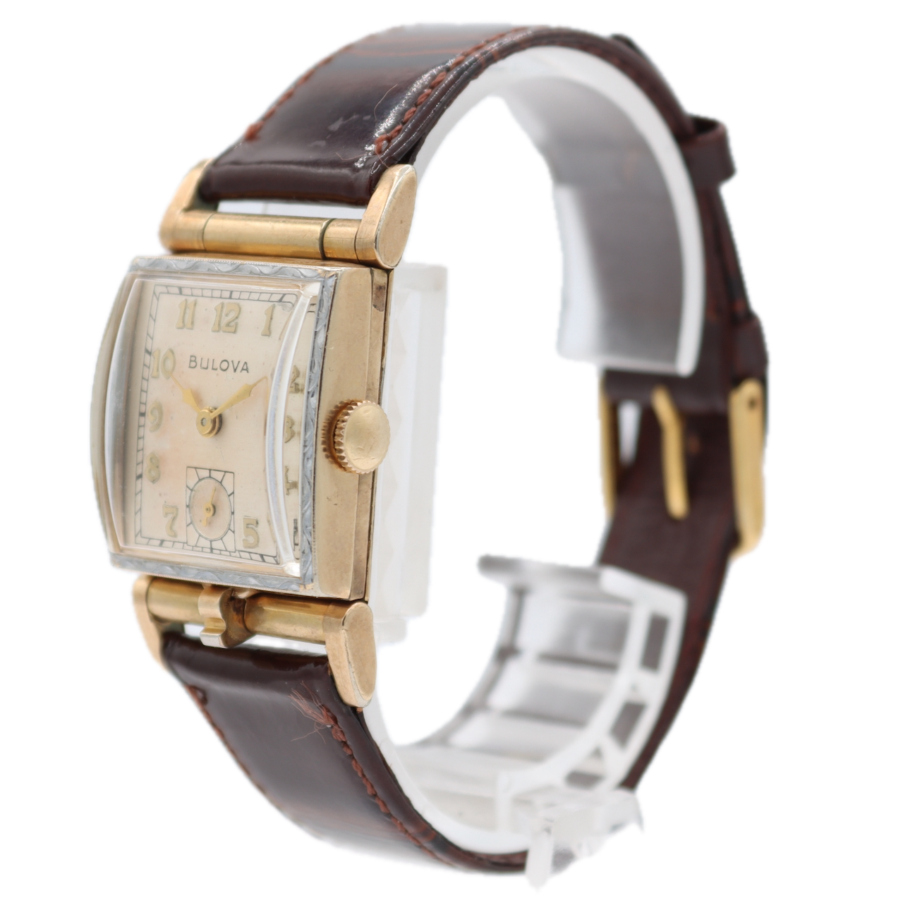 Vintage 22mm 1950 Bulova Photo Watch Men's Mechanical Wristwatch 8AC USA 10kRGP