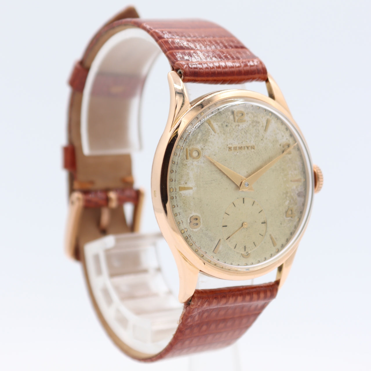 Vintage 35mm Zenith 670.900 Men's Mechanical Wristwatch 126 18k Rose Gold