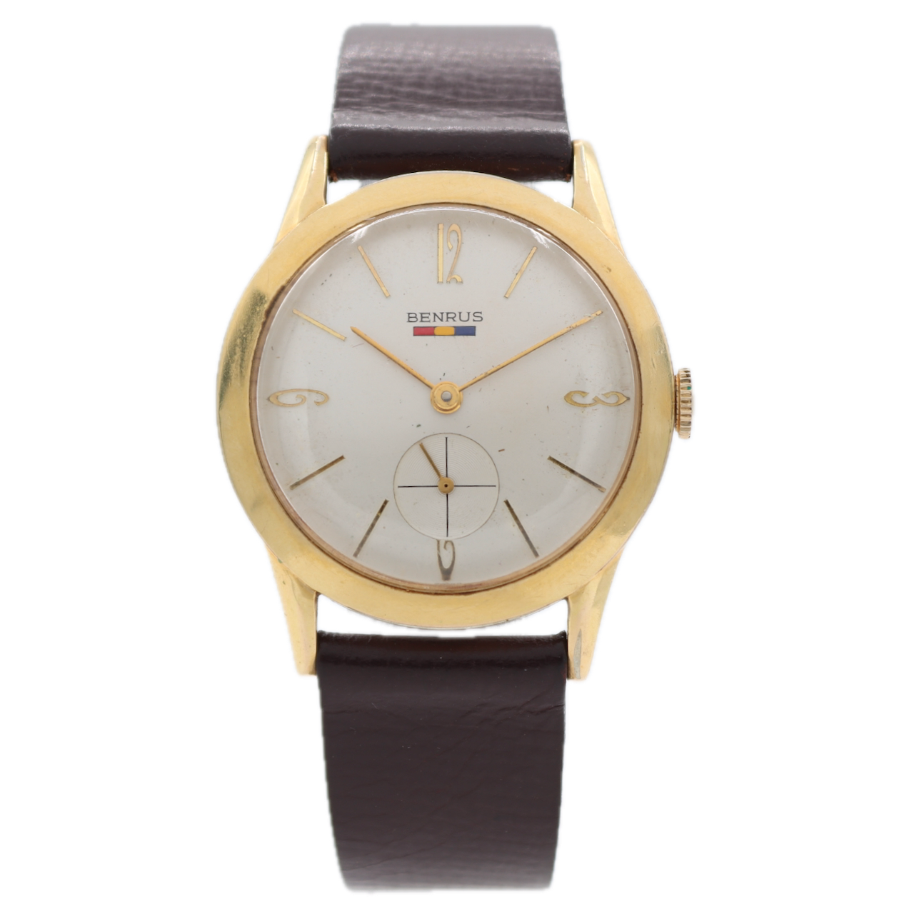 Vintage 34mm Benrus DN21 17 Jewel Men's Mechanical Wristwatch 1281 Swiss 10kRGP