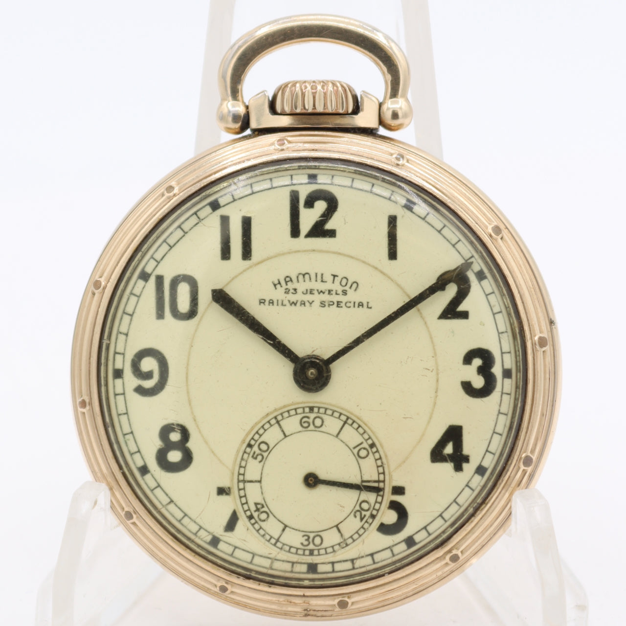 Vintage 1950 Hamilton 23j Mechanical Railroad Pocket Watch 950B 10k GF USA
