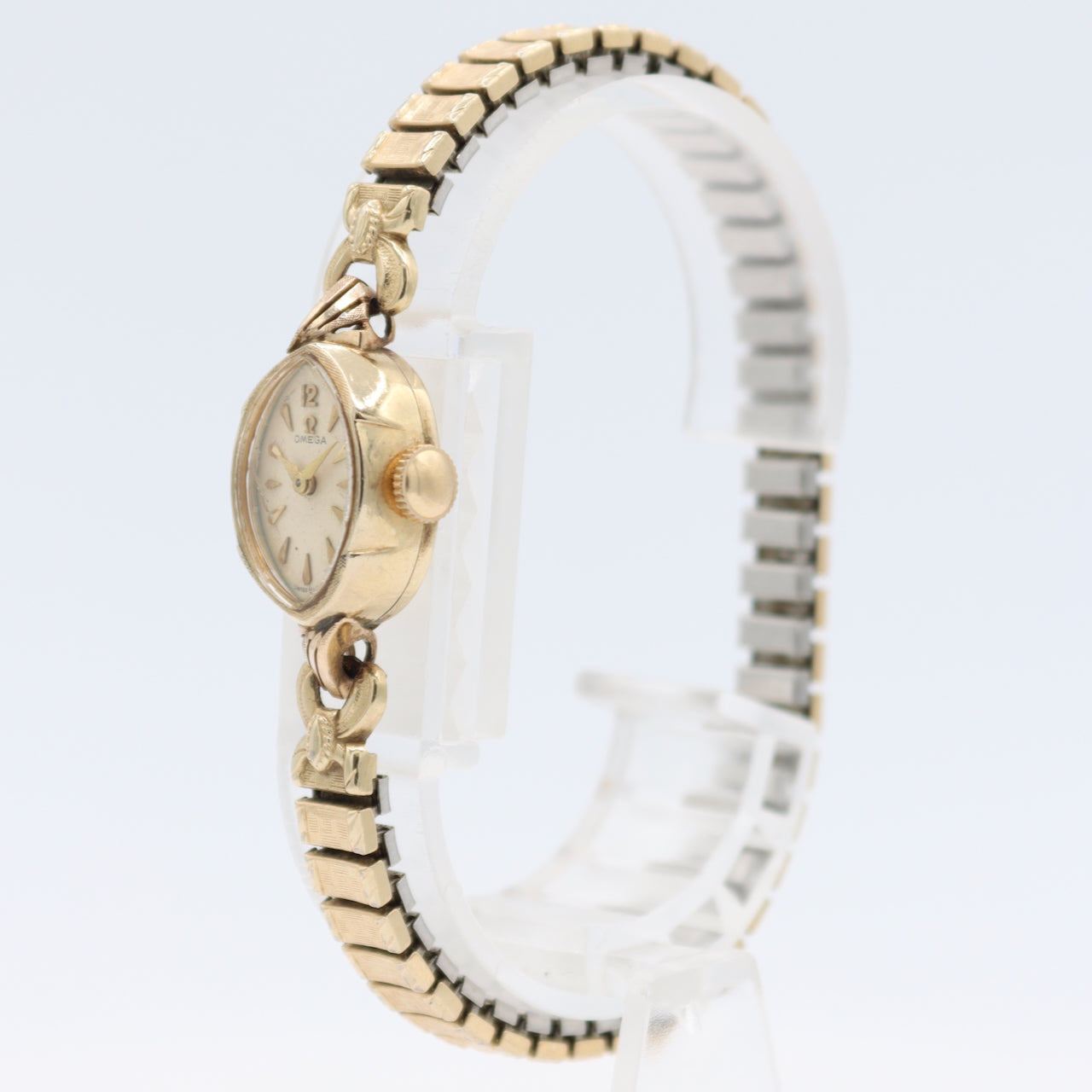 Vintage 1960 Omega A5278 Cocktail Ladies Mechanical Wristwatch 483 Swiss 14k GF