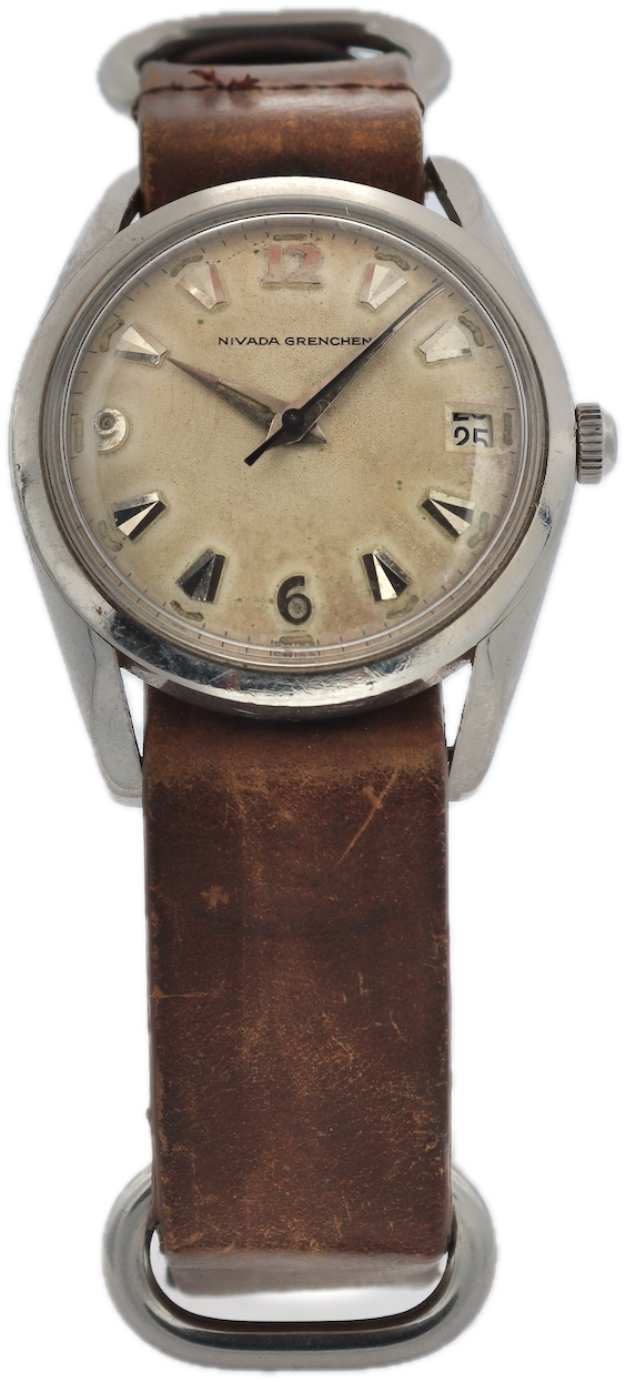 Vintage Croton Nivada Grenchen Antarctic Men's Automatic Wristwatch E3EC Steel