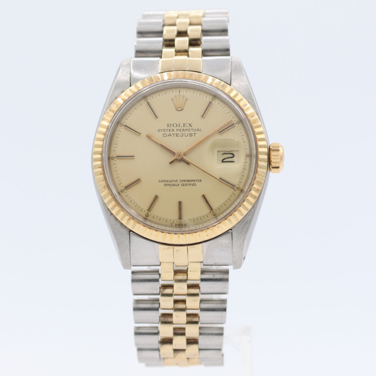 Vintage 1974 Rolex 1601 Datejust Men's Automatic Wristwatch Swiss Steel Fluted