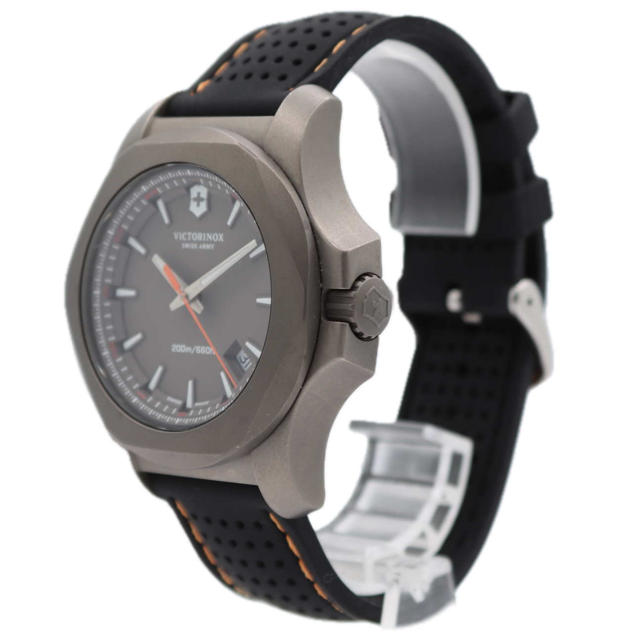 43mm Victorinox 241758 I.N.O.X Men's Quartz Wristwatch Swiss Titanium Date 200M