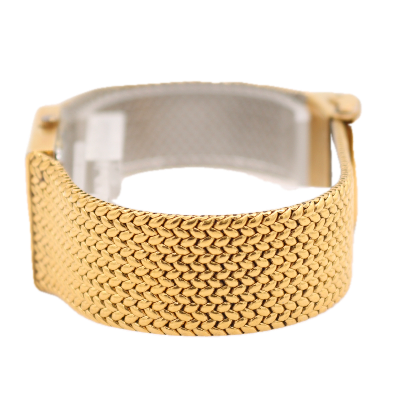 22.5mm Wittnauer 9782 Tank Style Men's Quartz Wristwatch Gold Tone Diamond 12