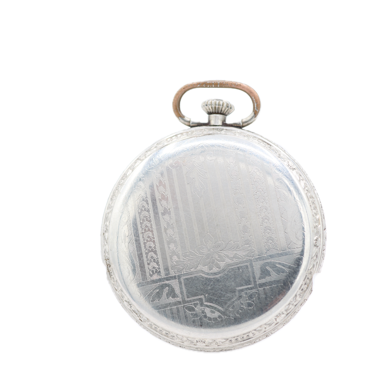 Antique Gruen SemiThin Mechanical Pocket Watch 754 14k GF Engraved Dial Deco