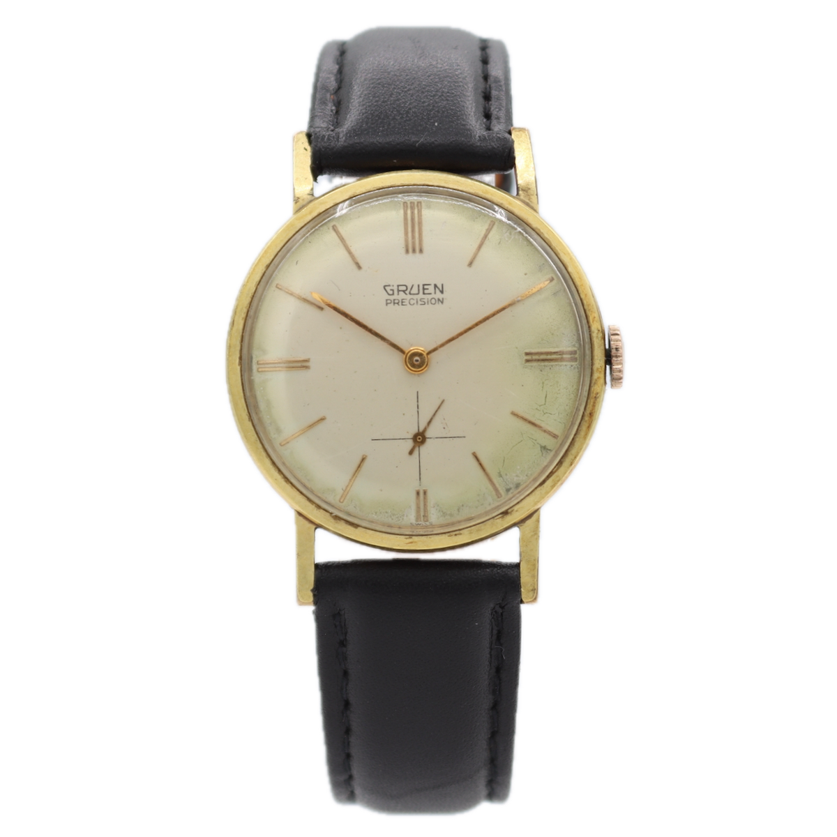 Vintage 33mm Gruen James Bond Men's Mechanical Wristwatch 510 Swiss Gold Tone