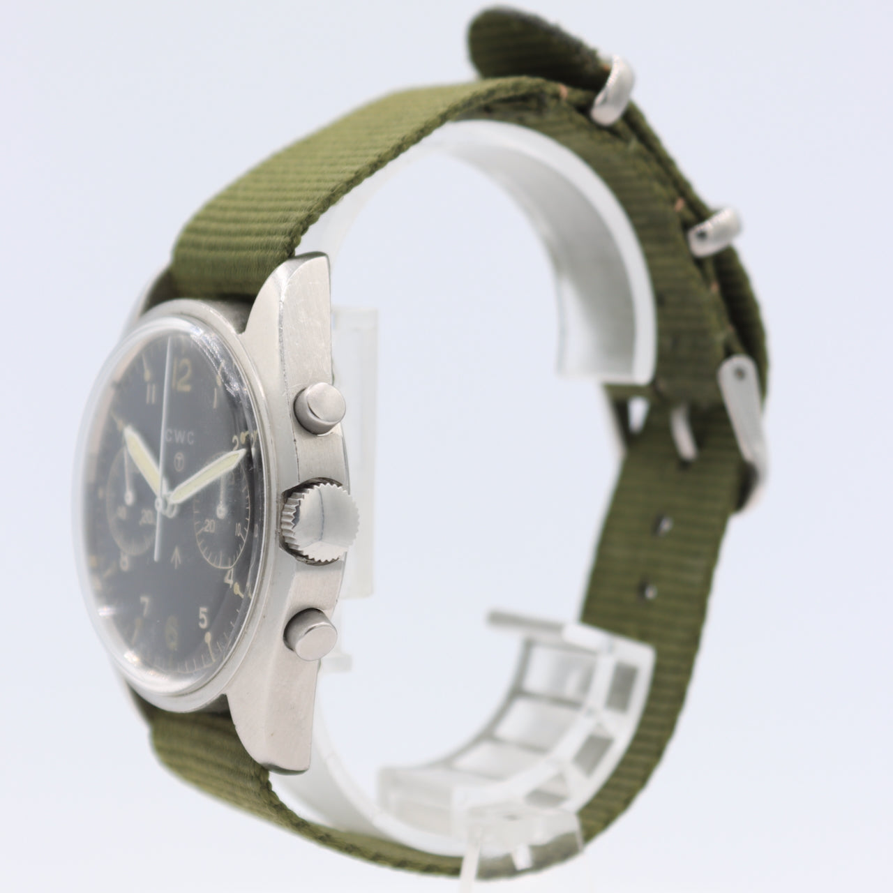 Vintage 39mm 1973 CWC Military Pilot Men's Chronograph Wristwatch Steel