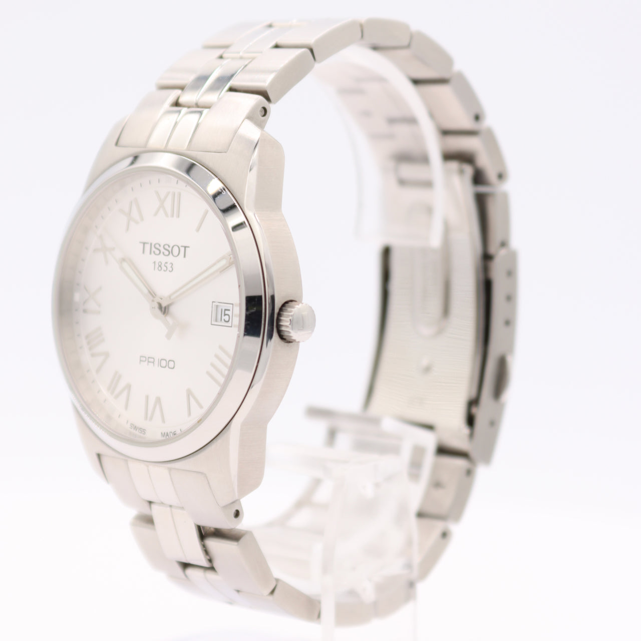 Vintage 38mm Tissot PR100 T049.410.11.033.01 Men's Quartz Wristwatch Swiss Steel