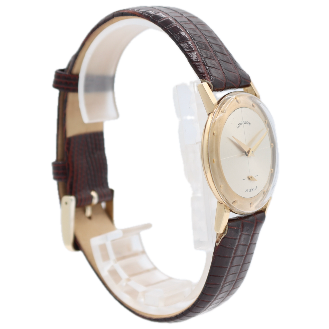 Vintage Lord Elgin 7618-YSB Continental Men's Mechanical Wristwatch 718 14k GF