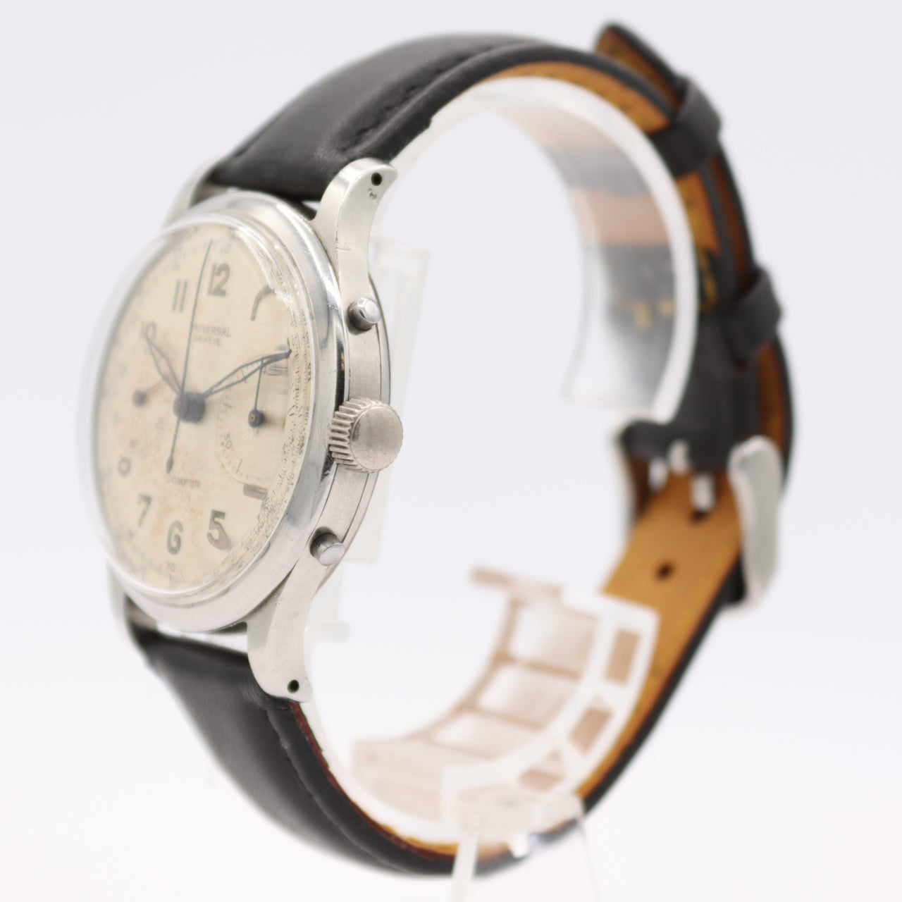 Vintage 36mm Universal Geneve Compur Men's Chronograph Wristwatch 285 Steel