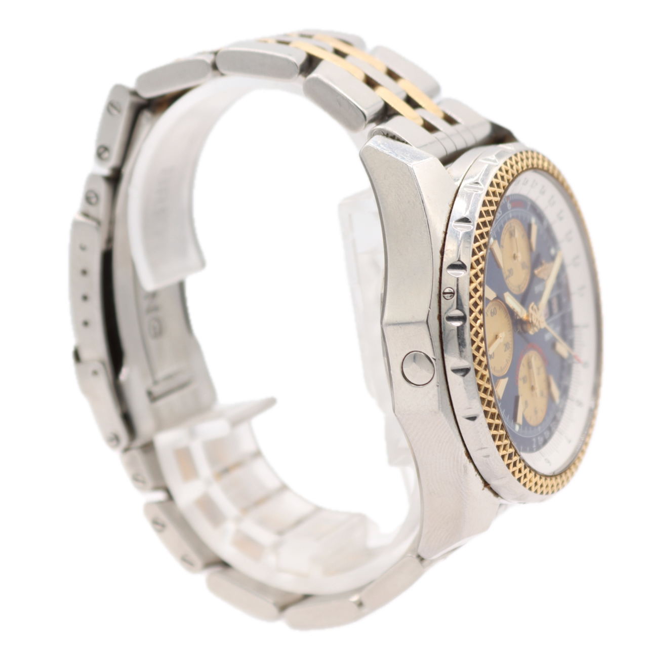 47mm Breitling D13362 Bentley GT Men's Chronograph Wristwatch Steel & 18k Gold