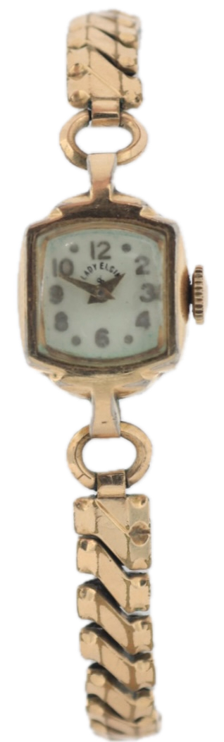 Vintage Lady Elgin 9305 Ladies Mechanical Wristwatch 700 USA Steel & 10k GF