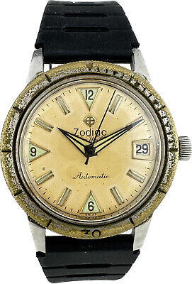 Vintage Zodiac 722-916 Sea Wolf 17J Men's Automatic Wristwatch Swiss Divers Runs