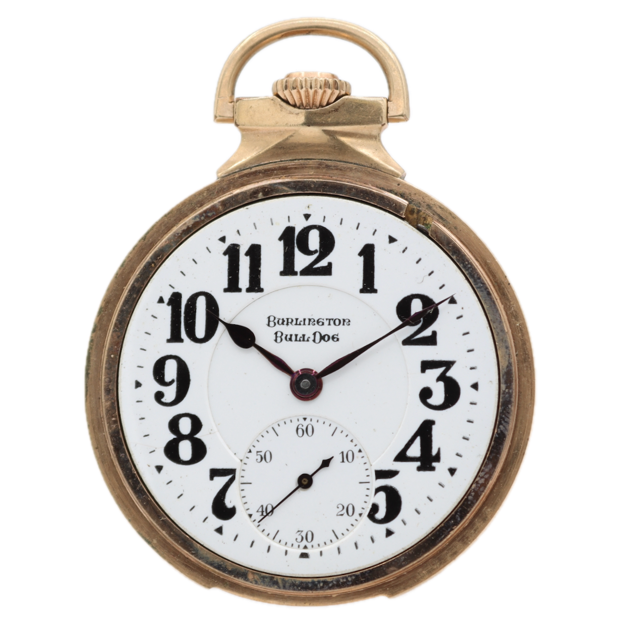 Antique 18s 1923 Burlington Bull Dog 21j Mechanical Pocket Watch 107 14k GF
