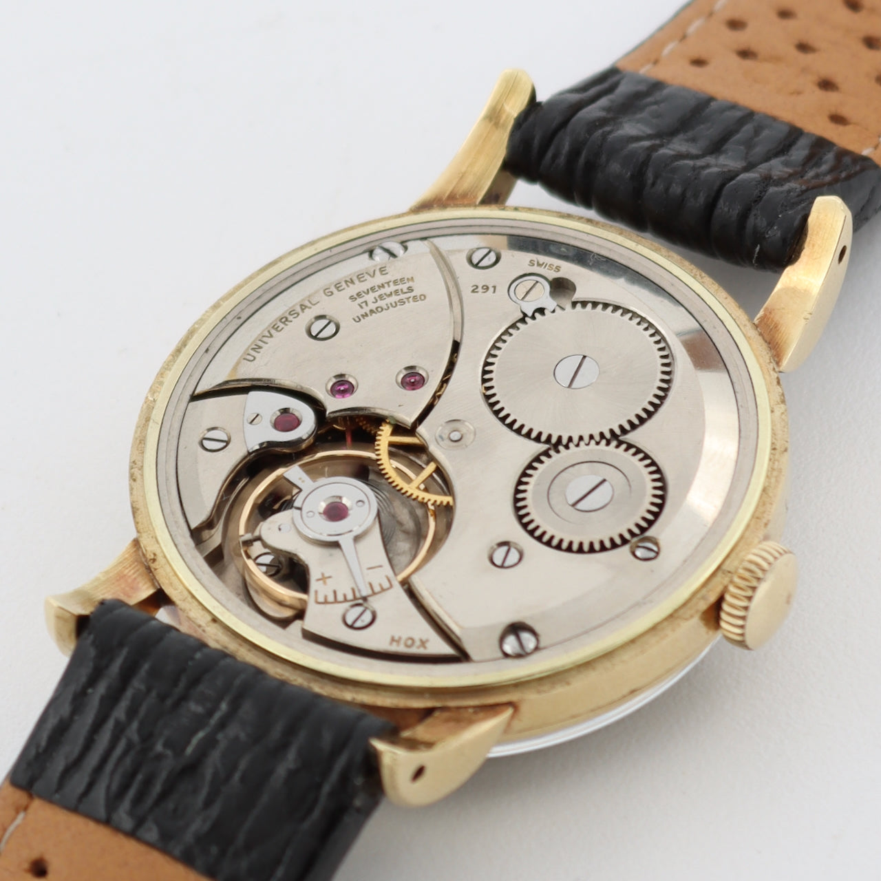 Vintage Universal Geneve Men's Triple Date Moonphase Wristwatch 291 14k Gold