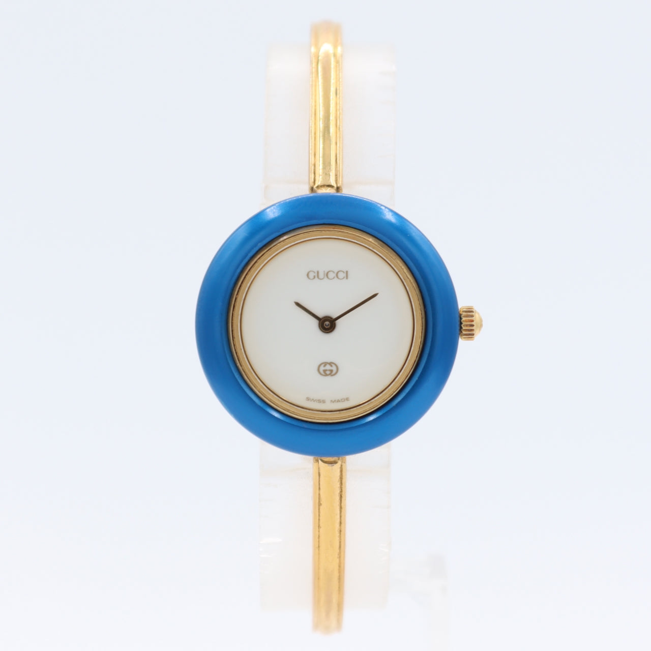 26mm Gucci 11/12 Swap Bezel Ladies Quartz Wristwatch Swiss Gold Plated