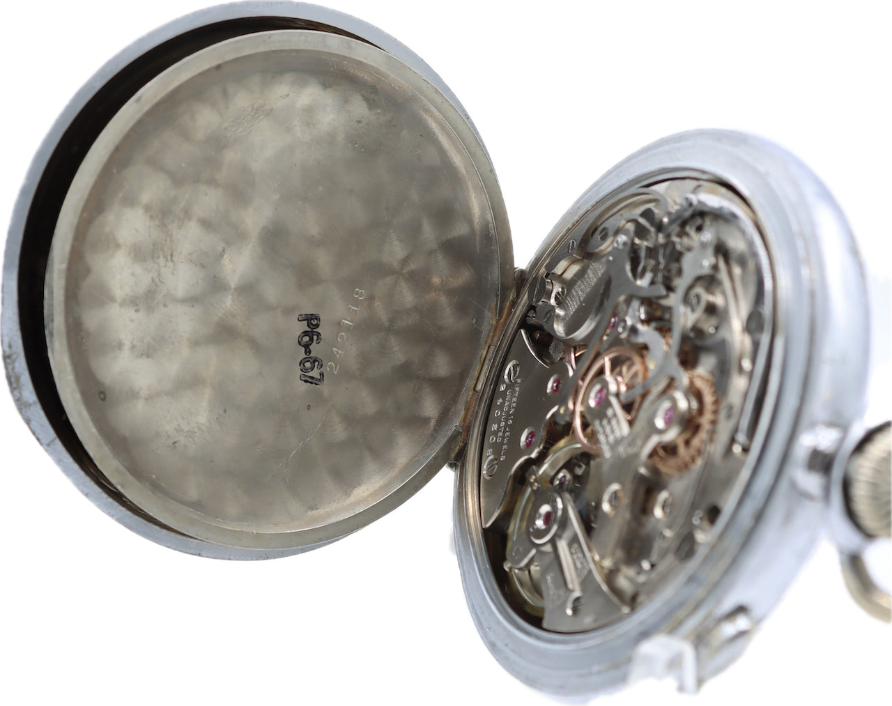 Antique Heuer Abercrombie & Fitch Co. Split Second Stop Watch Valjoux 57 Chrome