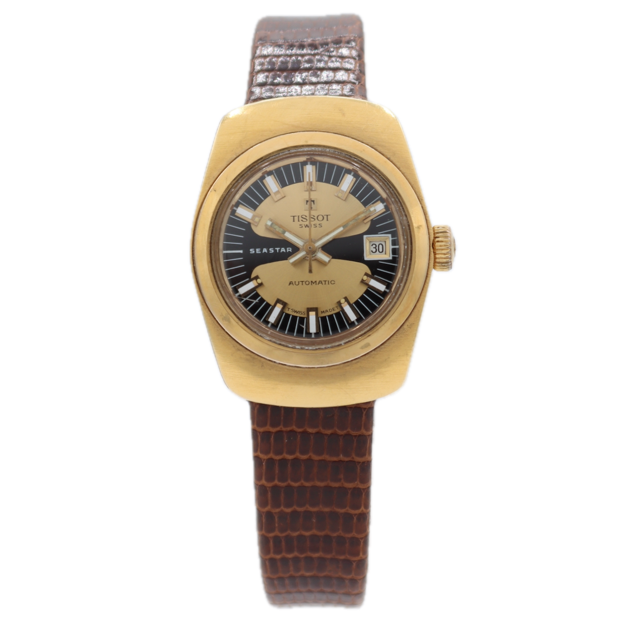 Vintage 1974 Tissot Seastar Ladies Automatic Wristwatch 2381 Swiss Gold Plated