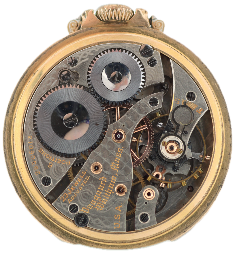 Vintage 16s 1937 Waltham Vanguard 23J Railroad Pocket Watch 1623 10k GF USA