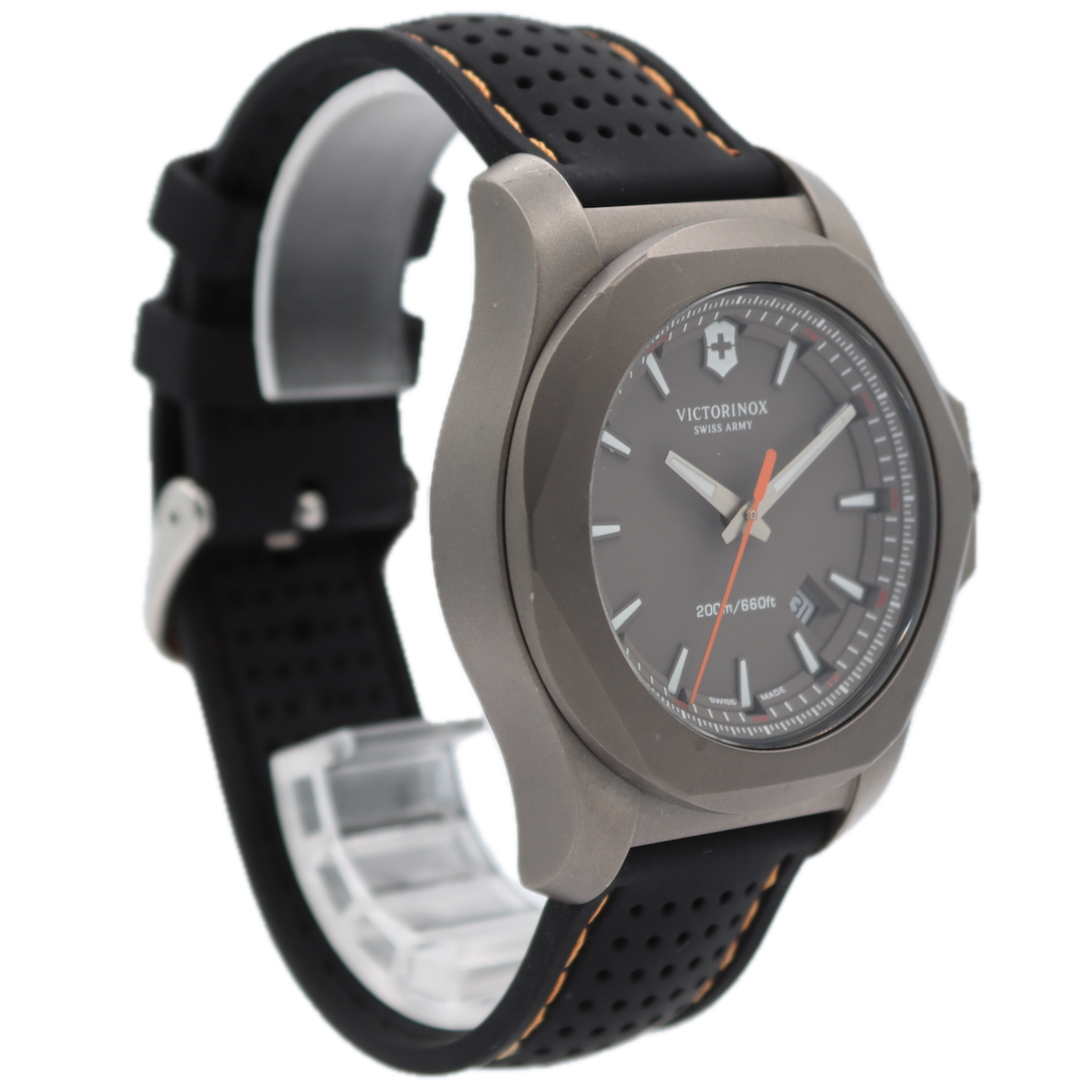 43mm Victorinox 241758 I.N.O.X Men's Quartz Wristwatch Swiss Titanium Date 200M