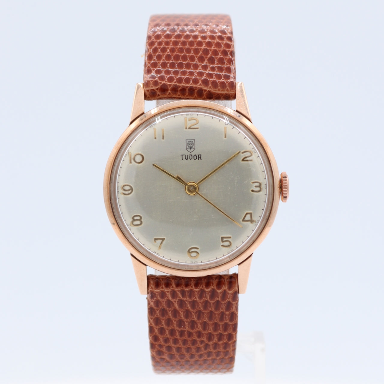 Vintage 30mm Tudor Dress 17J Men's Mechanical Wristwatch Swiss 9k Rose Gold