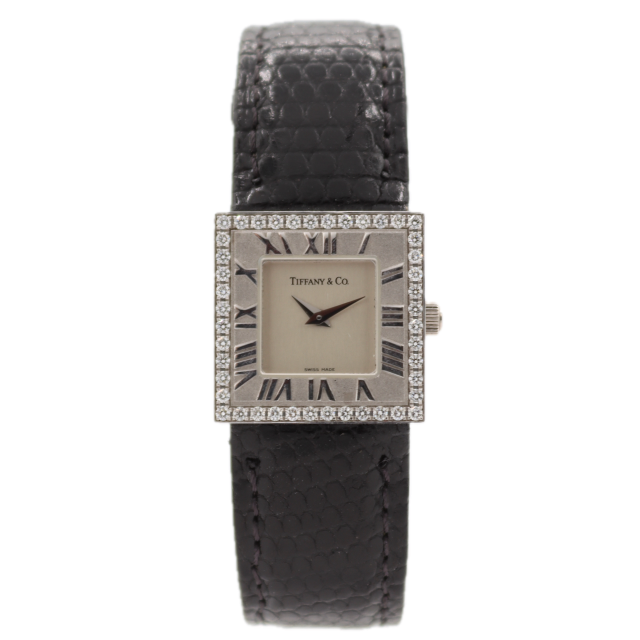 21mm Tiffany & Co Atlas Cocktail Ladies Quartz Wristwatch Swiss 18k Gold 0.50ct