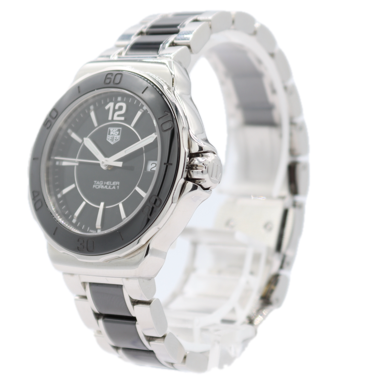37mm Tag Heuer Formula 1 Ladies Quartz Wristwatch Steel & Ceramic With Box